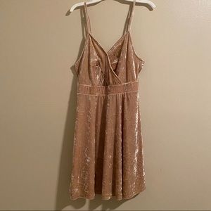 Velvet gold mini dress